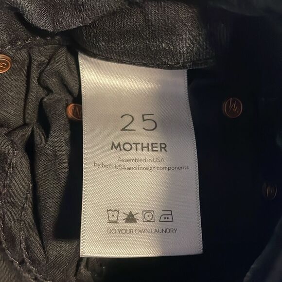 Mother Denim The Looker Ankle Fray Jeans Women’s Size 25 Not Guilty Black - Picture 9 of 11